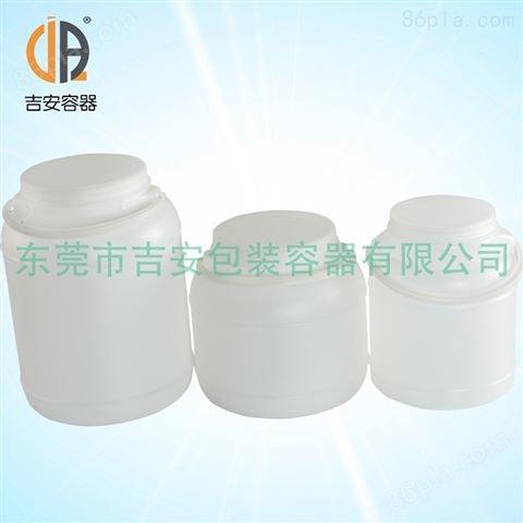3L塑料桶 3kg塑料包装食品桶 白色带提手圆罐 *