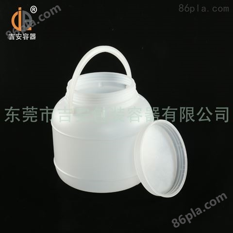 4.25L塑料桶 4.25kg塑料包装食品桶 白色带提手圆罐 *